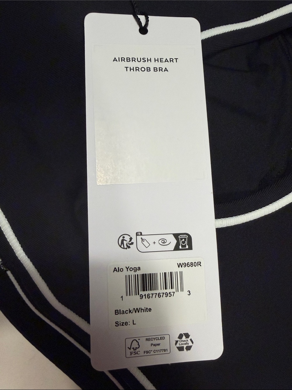 NWT ALO Yoga Airbrush Heart Throb Leggings & Sports Bra Set in black - Picture 6 of 6